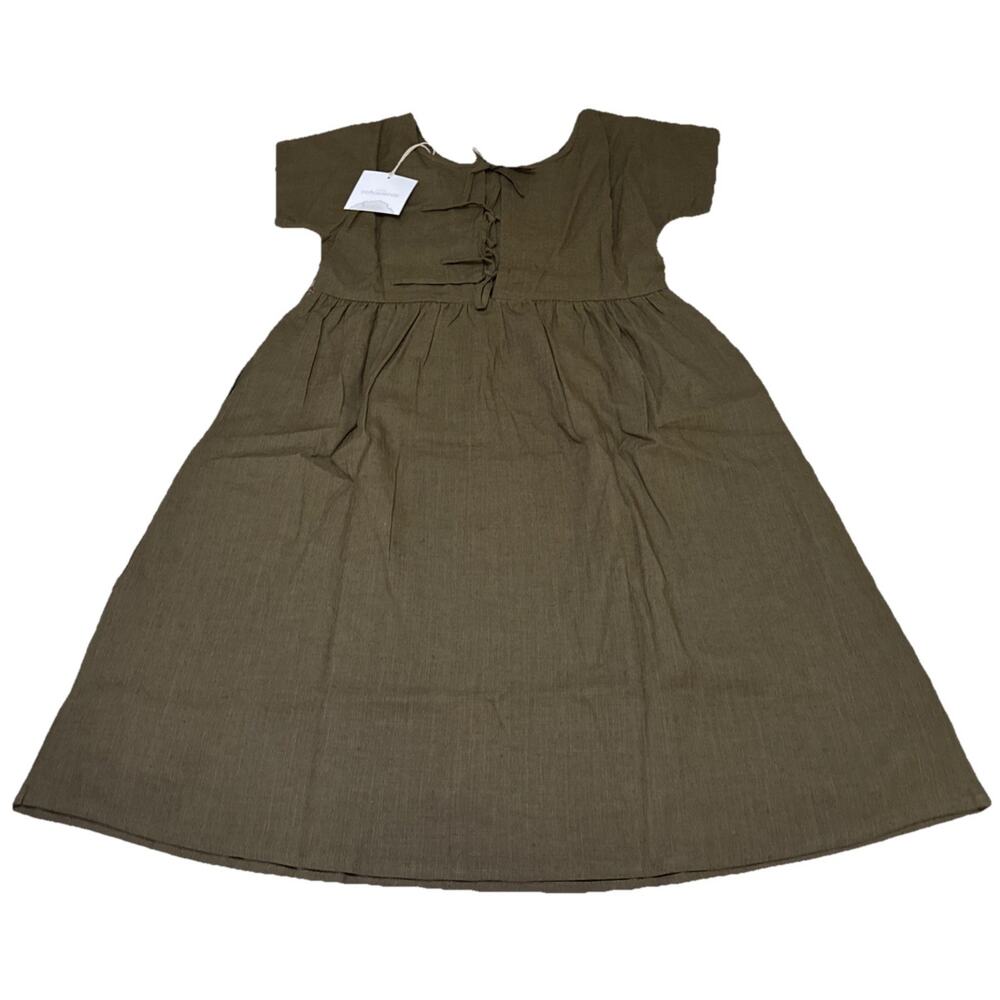 Little Cottonwood 100% LINEN Large Maxi Dress W Pockets Cottage NWT - Picture 10 of 13
